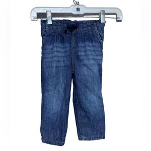 Adorable Polka Dot  Fleece Lined Pull On Jeans 24 months